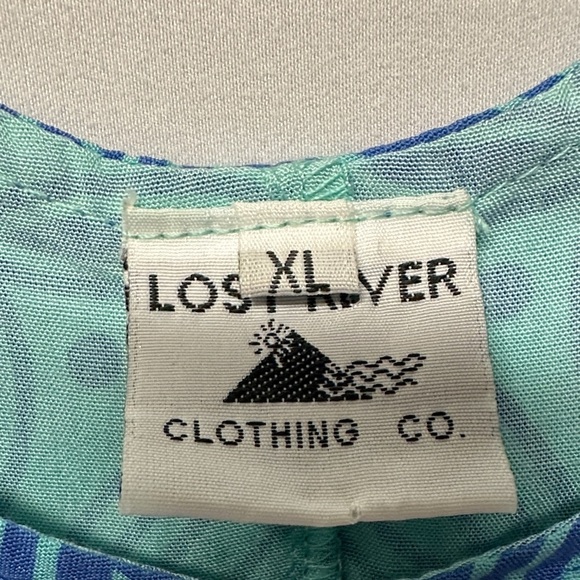 Lost River Clothing Co. Blue Batik Layered Hem Tank Dress Tunic XL | Boho Resort - Picture 2 of 4